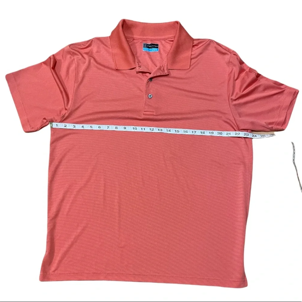 Mens Short Sleeve Paradise Pink Salmon Polo Golf Shirt